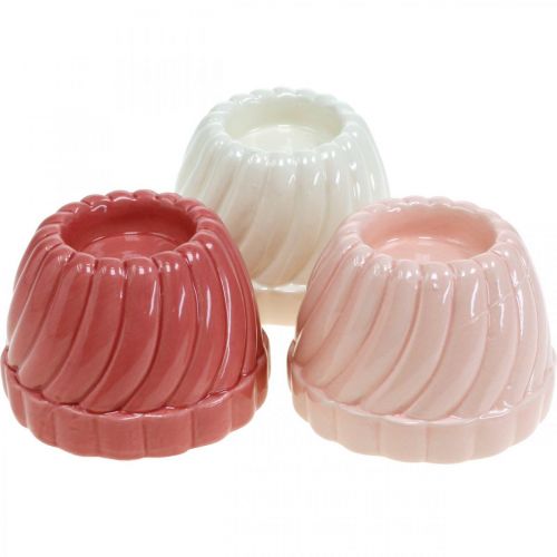 Floristik24 Gugelhupf podstawka pod tea light, dekoracja stołu, świecznik do pieczenia, tort dekoracyjny H7cm 3szt.