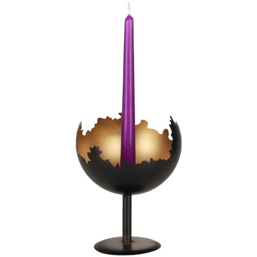 Floristik24 Dekoracja stołu Świąteczny świecznik metalowy 19cm Ø15cm
