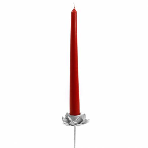 Floristik24 Świecznik kwiatek do przyklejenia metal biały Ø6×10cm 4szt