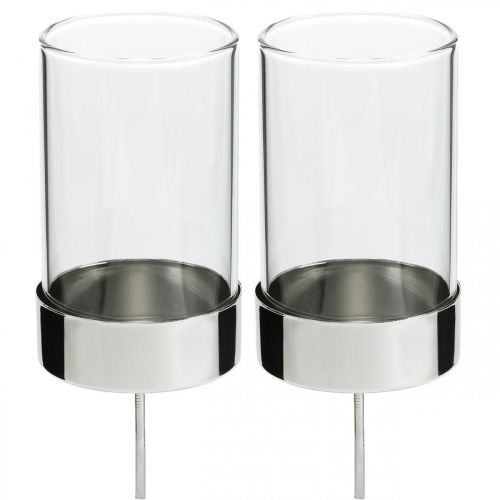 Produkt Świecznik do zaślepki metal/szkło Ø5cm W14cm 4 szt