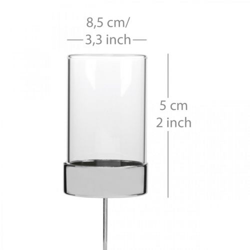 Produkt Świecznik do zaślepki metal/szkło Ø5cm W14cm 4 szt