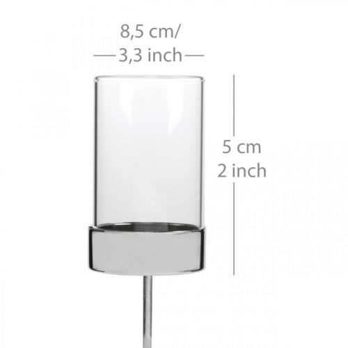 Produkt Świecznik do zaślepki metal/szkło Ø5cm W19cm 4 szt