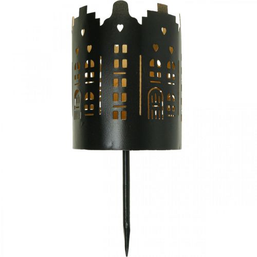 Floristik24 Świecznik City Black Tealight świecznik do przyklejenia Ø8cm