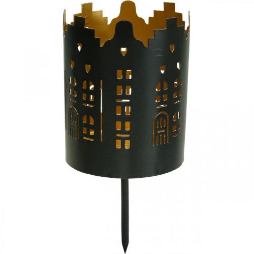 Floristik24 Świecznik City Black Tealight świecznik do przyklejenia Ø8cm