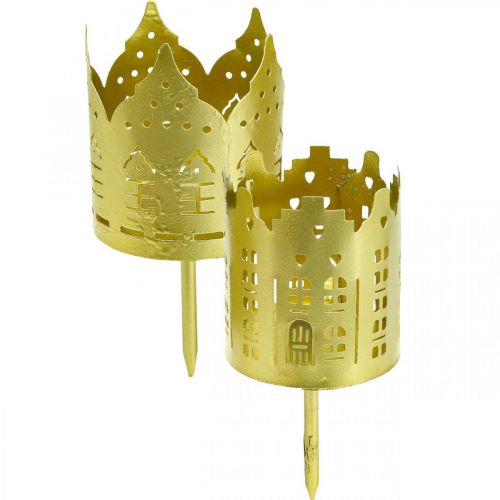 Produkt Świecznik miejski złoty świecznik na tealighty metal Ø6,5 cm 4 szt