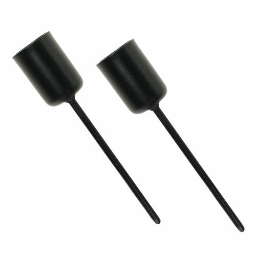 Floristik24 Świecznik mały czarny W7cm Ø12,5mm 8 szt
