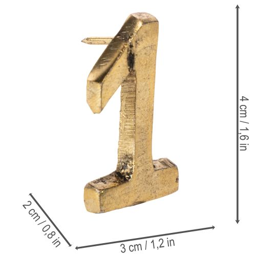 Adwentowe pinezki na świece, cyfry od 1 do 4, zestaw 4 szt., 4 cm, 4 sztuki | Floristik24.pl