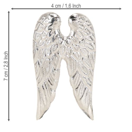 Produkt Szpilki do świec świąteczne skrzydła anioła srebrne 4×7cm 4 szt.
