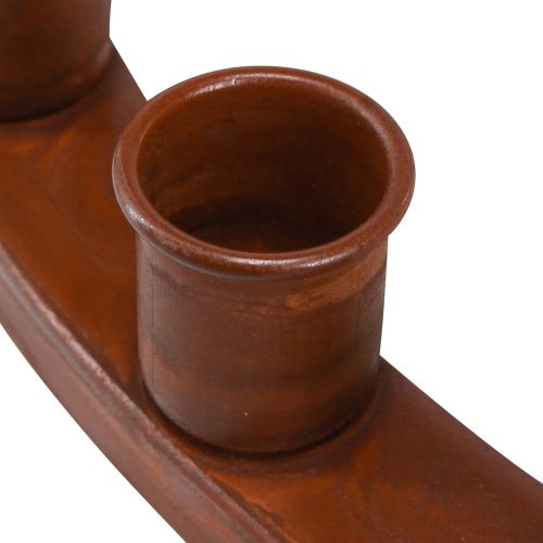 Floristik24 Pierścionek na 24 świece świecznik brązowy metalowy 43cm