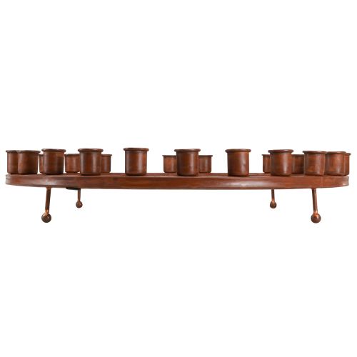 Floristik24 Pierścionek na 24 świece świecznik brązowy metalowy 43cm