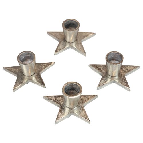 Produkt Świecznik srebrny sztyft świecznik gwiazda 8x8x4,5cm 4szt
