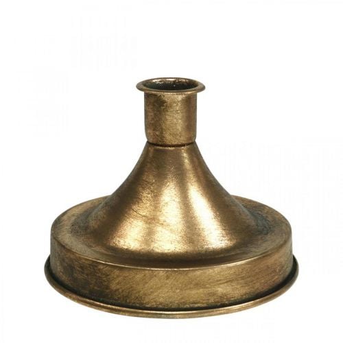 Świecznik Złoty metalowy świecznik Antyczny wygląd H8.5cm