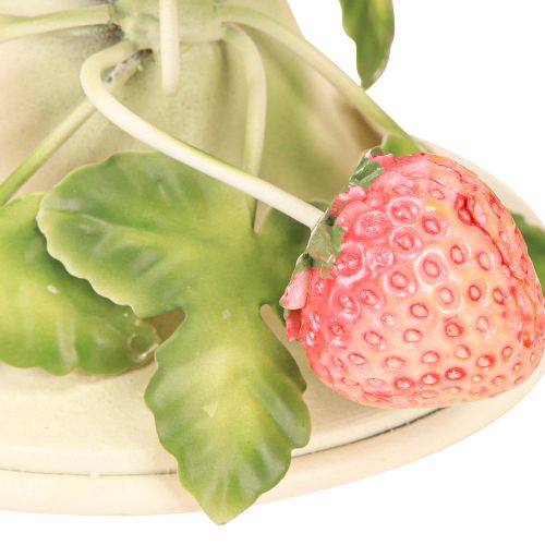 Produkt Świecznik metalowy dekoracja truskawka krem letni wys. 13cm