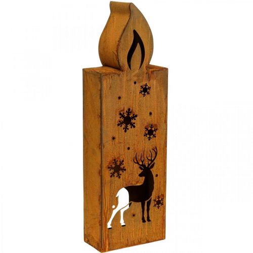 Produkt Świecznik na podgrzewacz Świeca świąteczna patyna jeleń 45x14cm