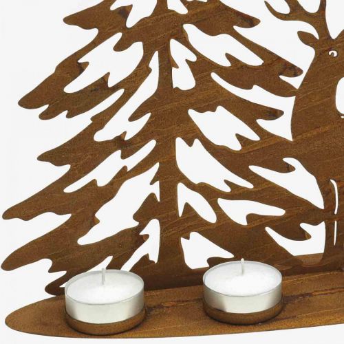 Floristik24 Świecznik dekoracja okienna jelenie w leśnej rdzy dekoracja 50×40cm