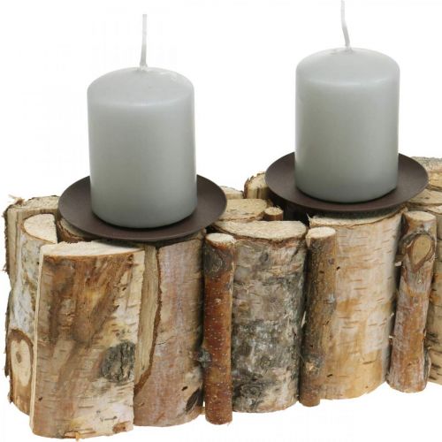 Produkt Dekoracja stołu Adwentowy świecznik brzozowy drewno 45×8cm W9cm