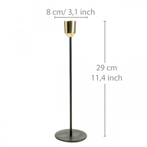 Produkt Świecznik złoty/czarny, świecznik wykonany z metalu W29cm Ø2,2cm