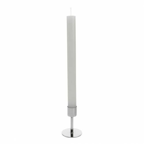 Floristik24 Zestaw metalowych świeczników na świece stożkowe srebrne Ø2,2cm W7,3cm 4 sztuki