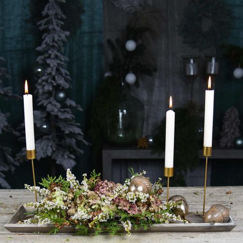 Floristik24 Świecznik złoty metalowy ozdobny świecznik Ø10cm W20cm