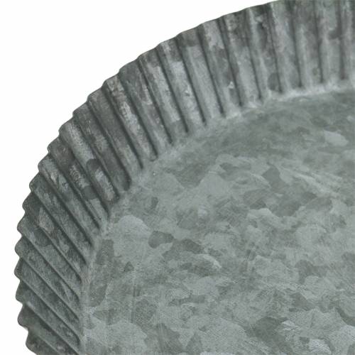 Floristik24 Talerz dekoracyjny naczynie do zapiekania ocynk Ø25cm H3cm