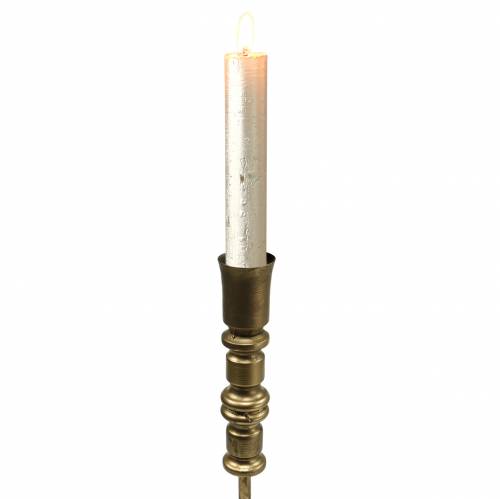 Floristik24 Świecznik w stylu vintage mosiądz kolorowy metal Ø12,5cm H49cm