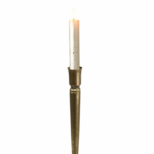 Floristik24 Świecznik metalowy kolor mosiądz antyczny wygląd Ø8cm H53,5cm