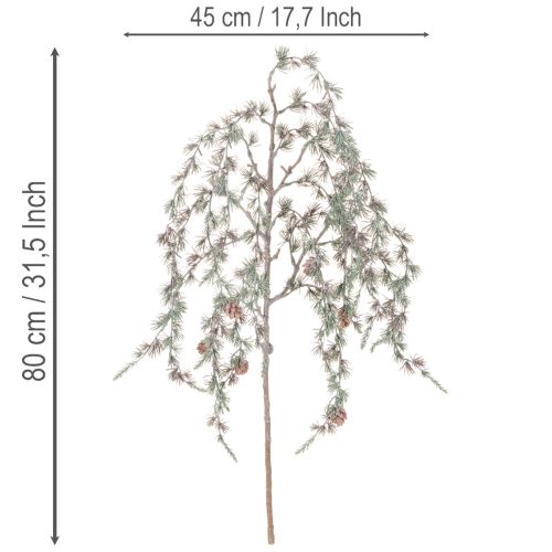 Sztuczna gałązka sosnowa z szyszkami, ozdobna gałązka sosnowa, sztuczna, 80cm, 3 sztuki | Floristik24.pl