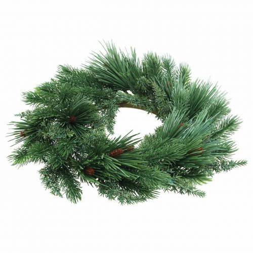 Floristik24 Wieniec z mieszanki drzew iglastych sztuczny Ø28cm zielony wieniec na drzwi