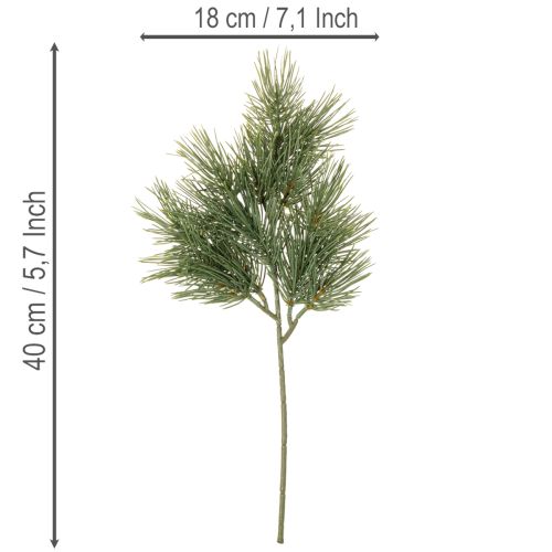 Sztuczna gałązka sosnowa do dekoracji zimowych, 40cm, 4 sztuki | Floristik24.pl