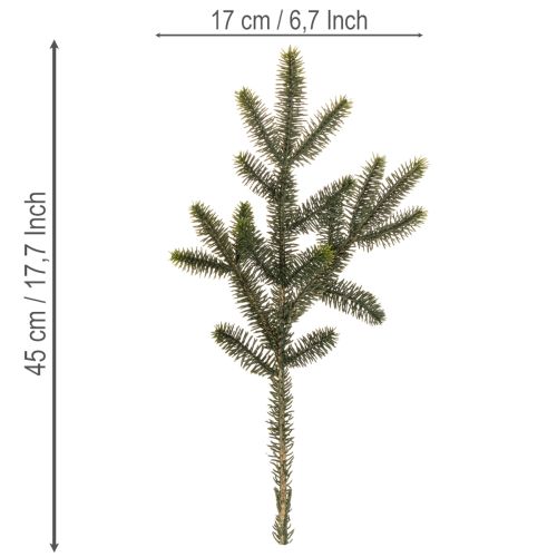 Sztuczna gałązka jodły do dekoracji stołu i aranżacji, 45 cm, 3 szt. | Floristik24.pl