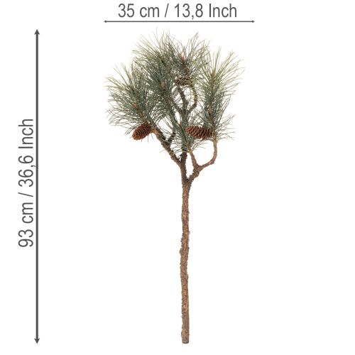 Sztuczna gałązka sosnowa z szyszkami, dekoracja salonu, 93 cm | Floristik24.pl