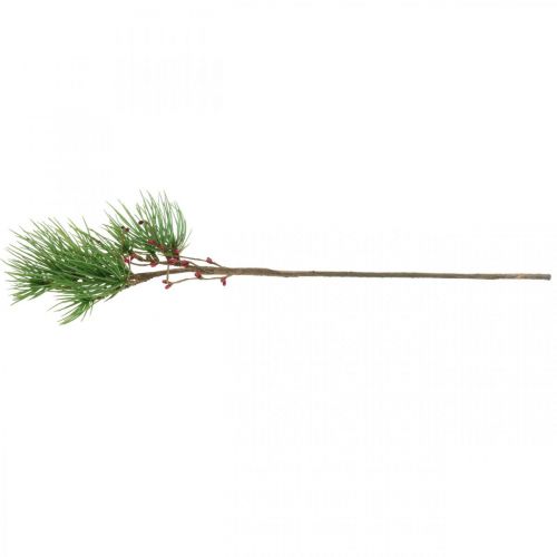 Floristik24 Dekoracyjna gałązka sosnowa sztuczna z jagodami zielona, czerwona 58cm