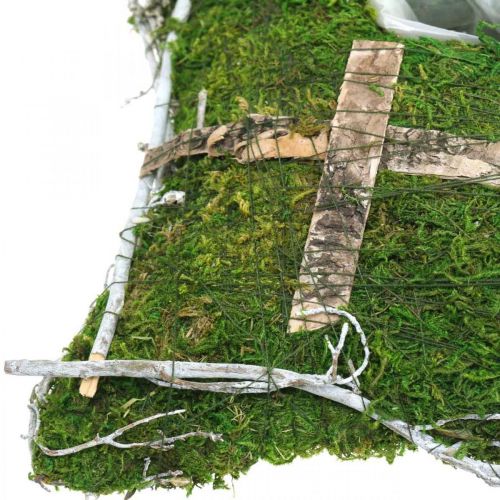 Floristik24 Poduszka mech i winorośl z krzyżem do aranżacji grobu 25x25cm