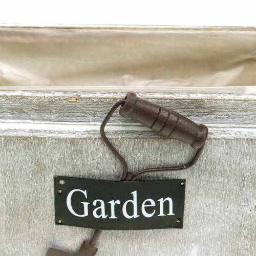 Floristik24 Skrzynka drewniana do donicy Garden biała 32/27/22cm 3 sztuki