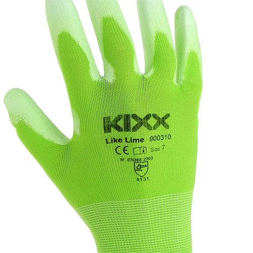 Produkt Rękawice ogrodowe Kixx rozmiar 7 jasnozielone, limonkowe