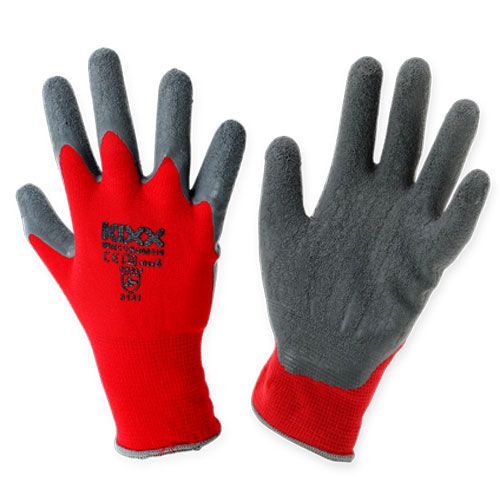 Floristik24 Nylonowe rękawice ogrodowe Kixx rozmiar 11 czerwone, szare