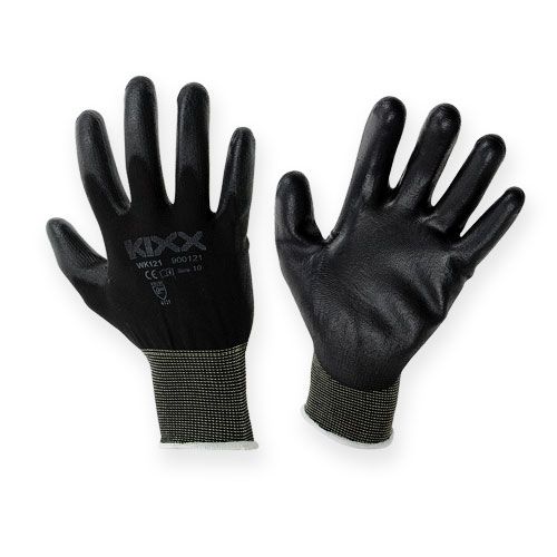 Floristik24 Nylonowe rękawice ogrodowe Kixx rozmiar 10 czarne