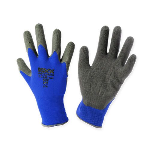 Floristik24 Nylonowe rękawice ogrodowe Kixx rozmiar 8 niebieskie, czarne