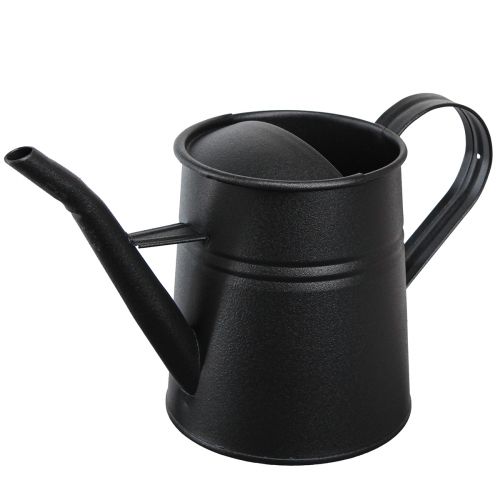 Floristik24 Mała ozdobna konewka czarna metalowa 30x13x17cm 1,7l