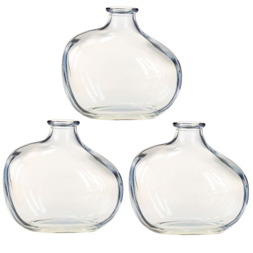 Produkt Mały szklany wazon przezroczysty nowoczesny mini wazon szklany niebieski 11×6×10cm 3 szt.