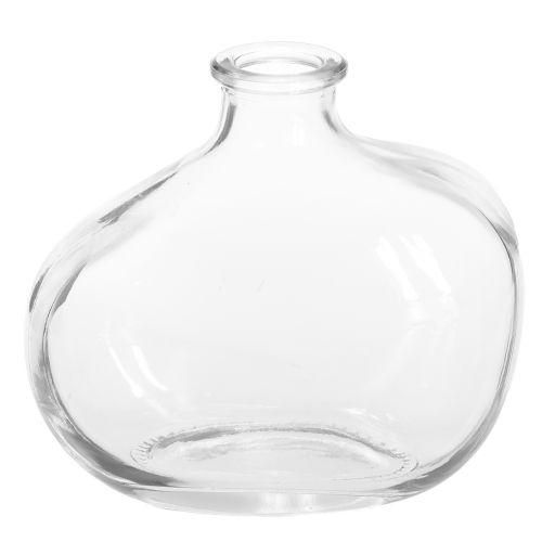 Mały szklany wazon, nowoczesny mini wazon, szkło przezroczyste 11×6×10 cm