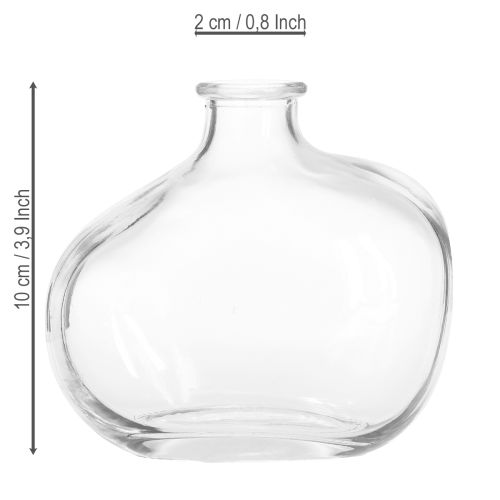 Produkt Mały szklany wazon, nowoczesny mini wazon, szkło przezroczyste 11×6×10 cm
