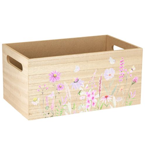 Produkt Małe drewniane pudełko drewniane pudełko kwiaty motyl 30x18cm