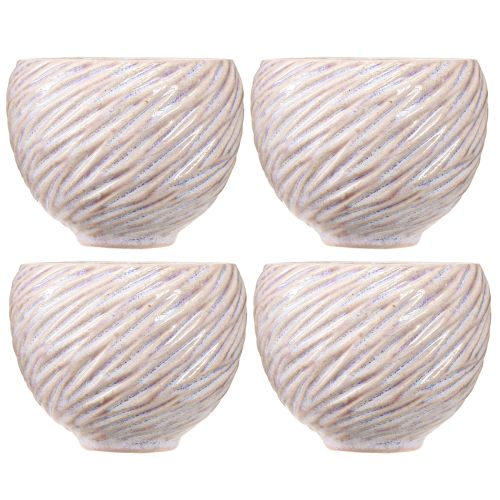 Produkt Małe ceramiczne miseczki w różowym spiralnym dekorze Ø9cm 4szt