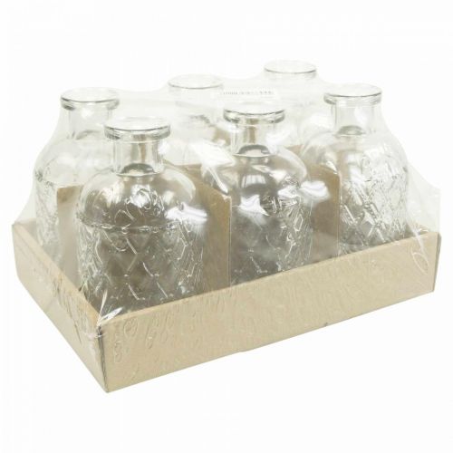 Floristik24 Mały szklany wazon wazon w romby szkło przezroczyste wys. 12,5 cm 6szt