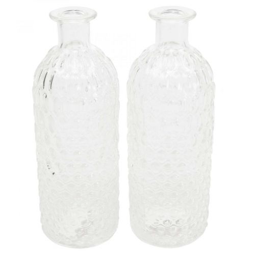 Floristik24 Mały szklany wazon wazon o strukturze plastra miodu dekoracyjny szklany wazon wys.20cm 6szt
