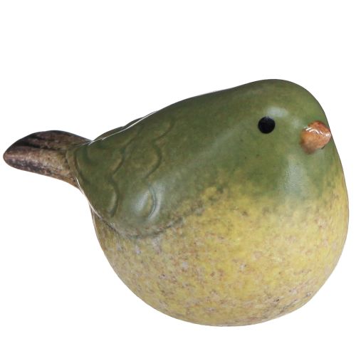Floristik24 Mały ceramiczny ptak dekoracja ceramiczna wiosenna zieleń 8,5cm 4 szt