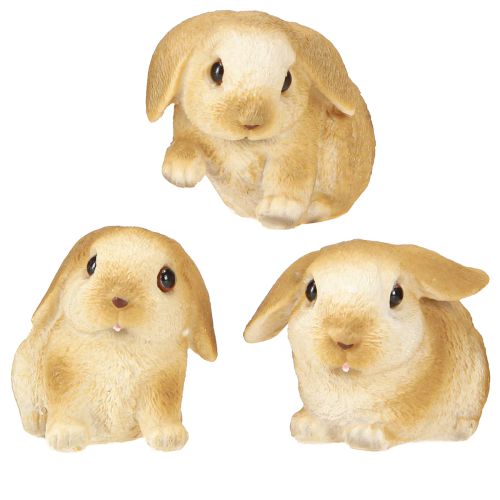 Produkt Mały Zając Wielkanocny Dekoracja Króliczek Polyresin 9×6×6.5cm 3szt