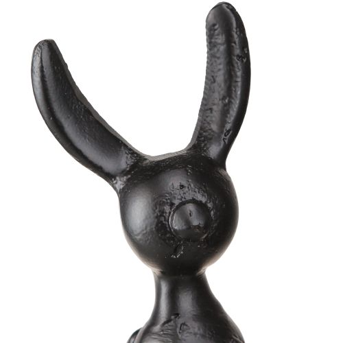 Produkt Mały, metalowy stołek z zajączkiem wielkanocnym, czarny, 9×9×21 cm