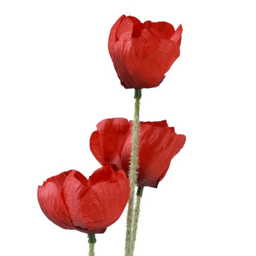 Floristik24 Sztuczne kwiaty maku czerwonego 50cm